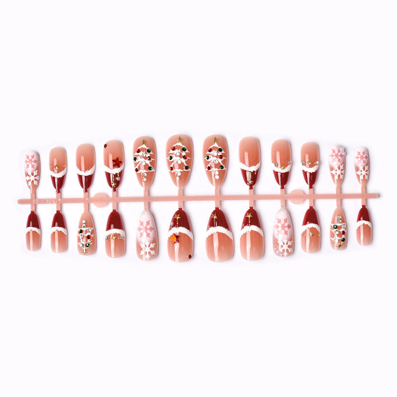 Festive artificial nails with Christmas design Acalora