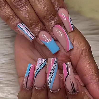 Trendy artificial nails with leopard print Acalora
