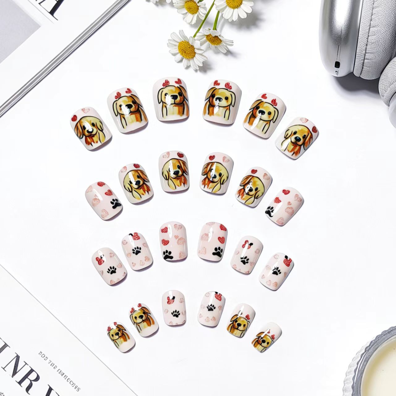Playful Dog-Themed Nail Art Acalora
