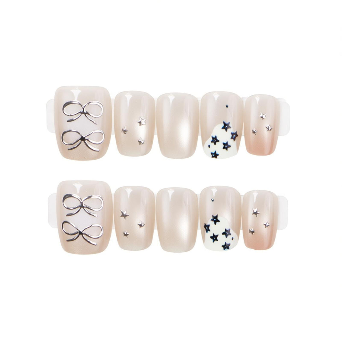 Elegant Press-On Nail Art Set with Unique Designs Acalora