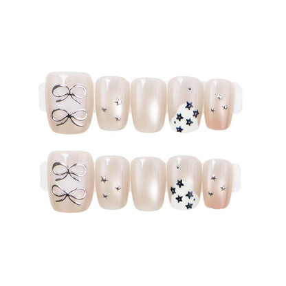 Elegant Press-On Nail Art Set with Unique Designs Acalora