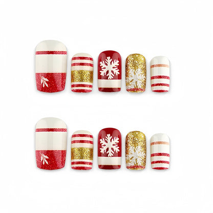 Artificial nails in festive Christmas design Acalora