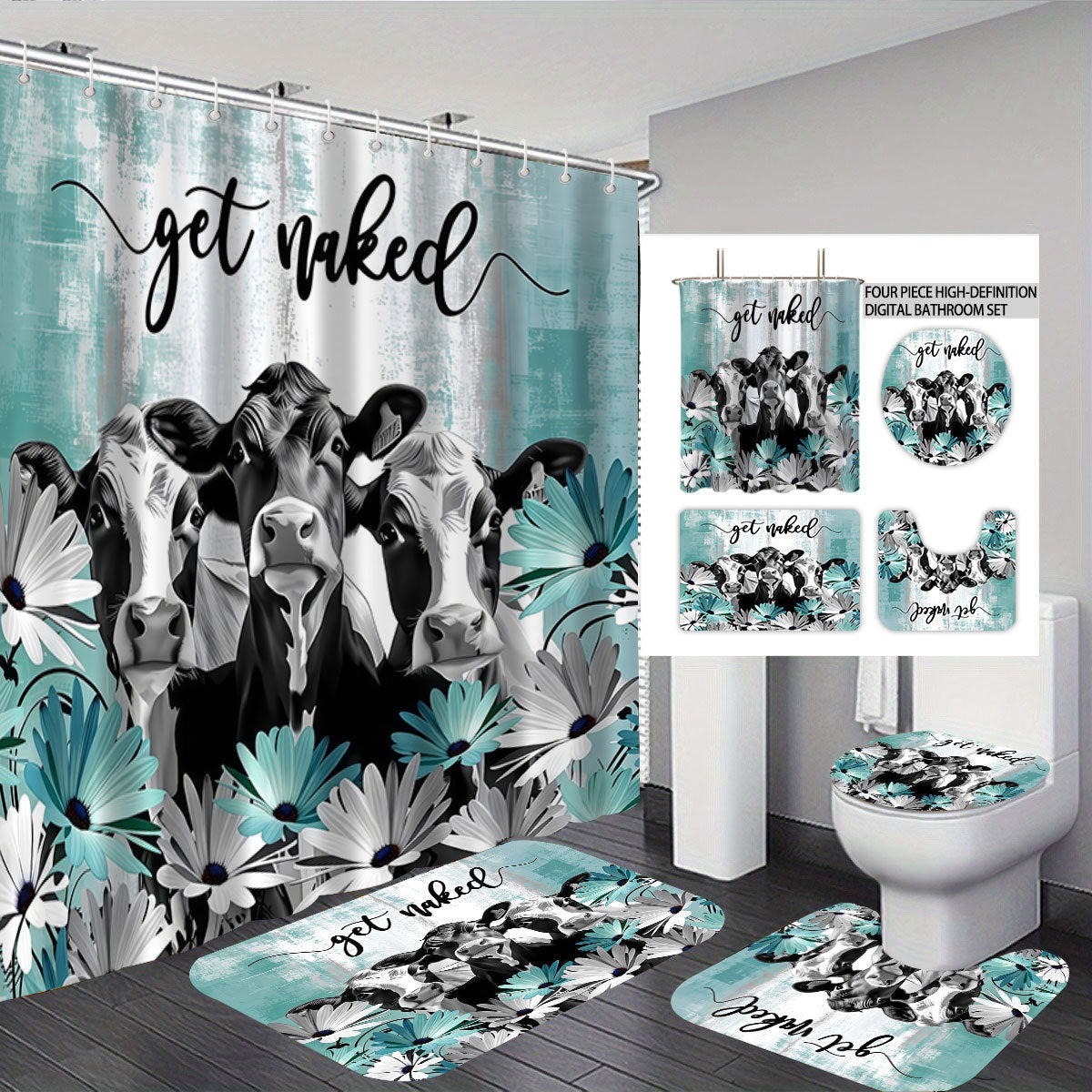 Cartoon Lamb-Themed Bathroom Décor Set