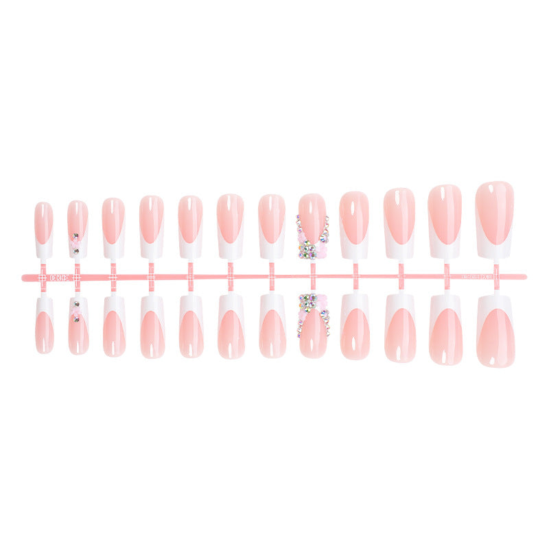 Decorative Press-On Nail Set with Elegant Accent Designs Acalora