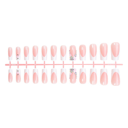 Decorative Press-On Nail Set with Elegant Accent Designs Acalora