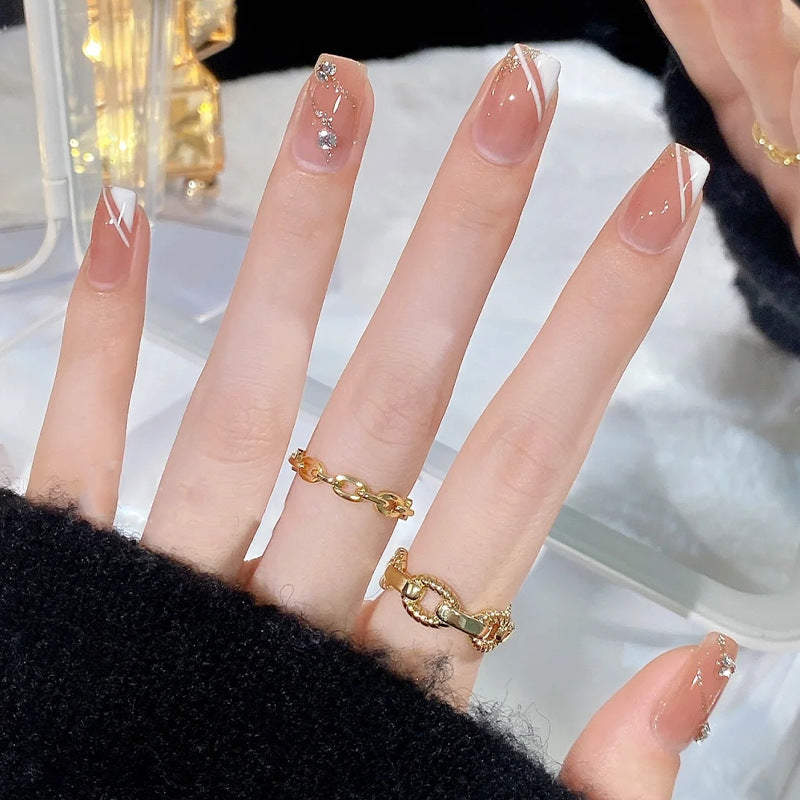 Stylish glitter decorated artificial nails Acalora