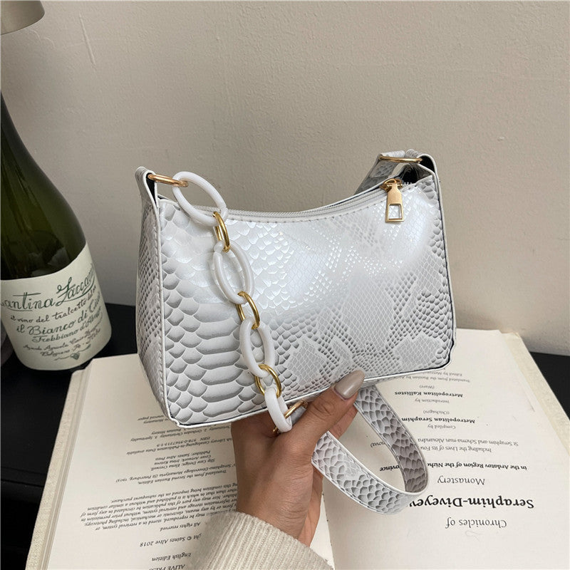 Stylish Textured Snakeskin Effect Handbag Acalora
