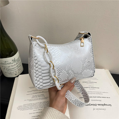 Stylish Textured Snakeskin Effect Handbag Acalora