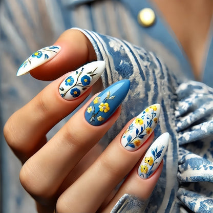 Artificial nails with floral patterns Acalora