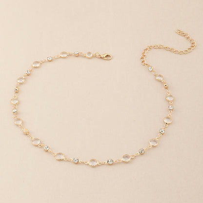 Elegant Crystal Embellished Anklet Acalora