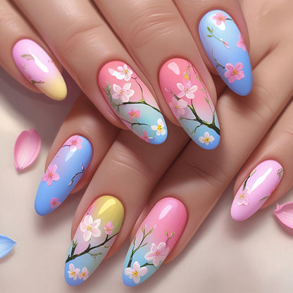 Floral Blossom-Themed Nail Art Acalora