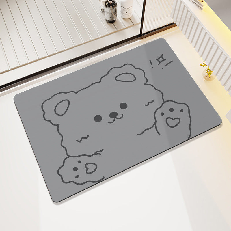Playful Cartoon-Themed Bathroom Rug Acalora