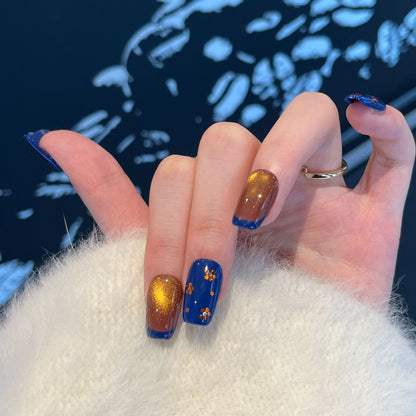 Decorative Press-On Nail Art Set with Glitter and Floral Accents Acalora