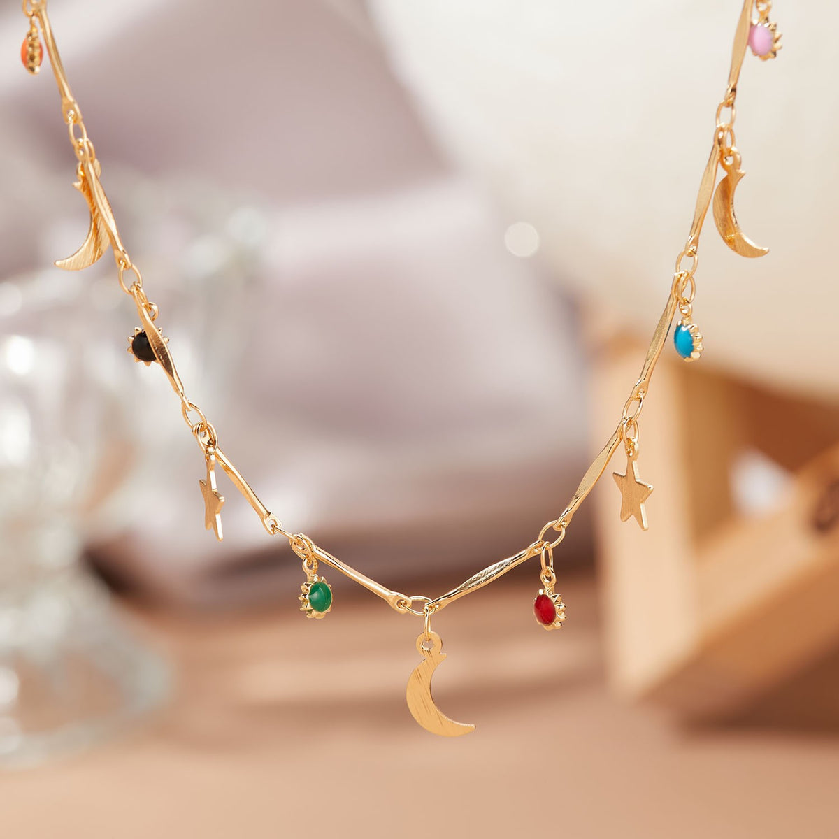 Heart Charm Statement Necklace Acalora