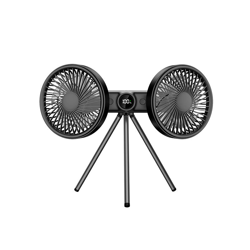 Ladies' pedestal fan with dual fan heads and digital control Brehn