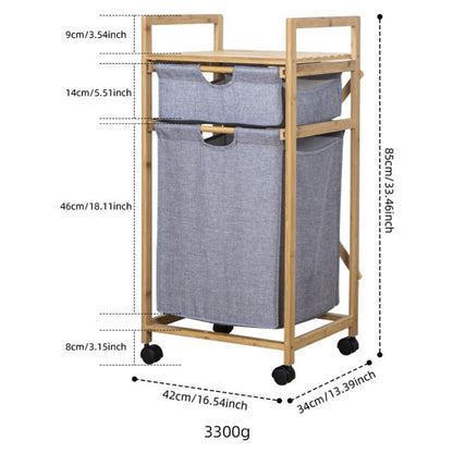 Laundry basket with bamboo frame and fabric insert Acalora