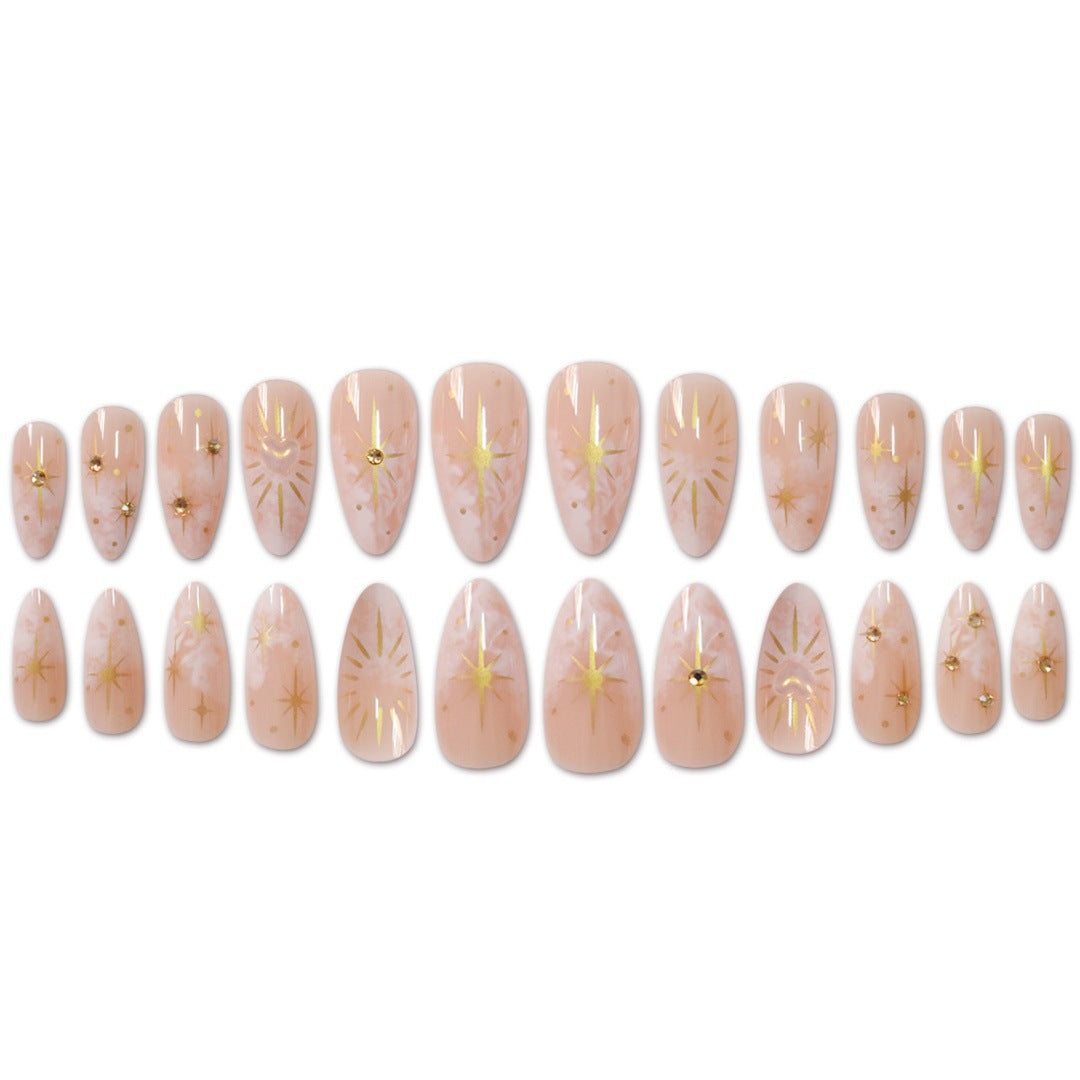 Decorative Star-Accented Press-On Nail Set Acalora