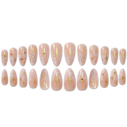 Decorative Star-Accented Press-On Nail Set Acalora