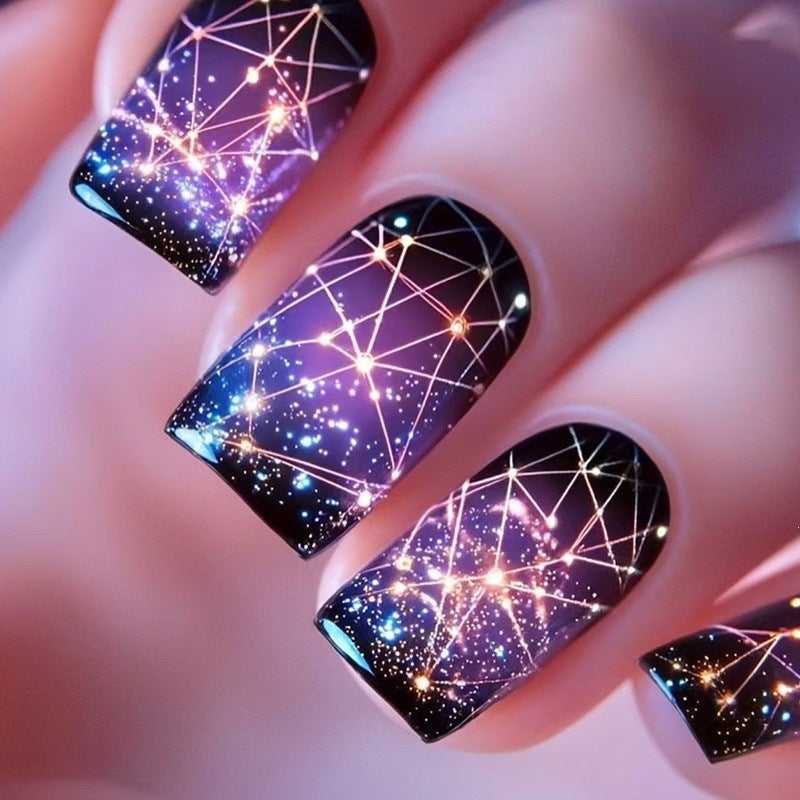 Artificial nails in elegant French tip design Acalora