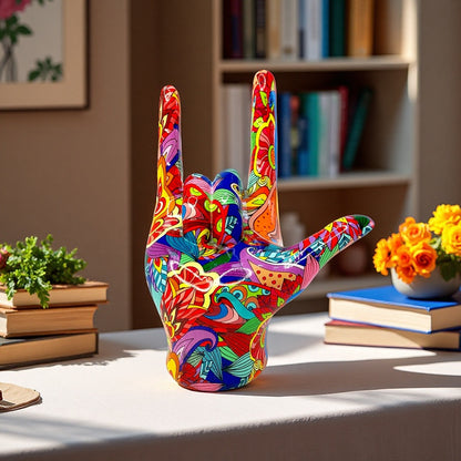 Colorful Hand Sculpture Acalora
