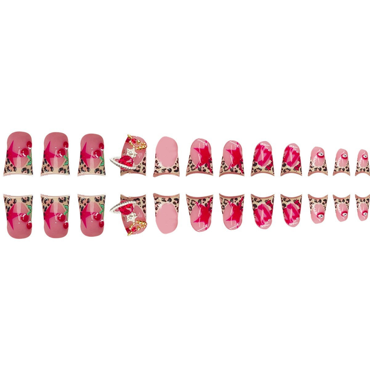 Artistic Leopard Print Press-On Nail Art Acalora