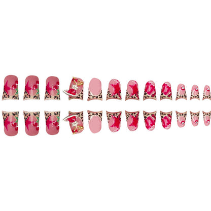 Artistic Leopard Print Press-On Nail Art Acalora