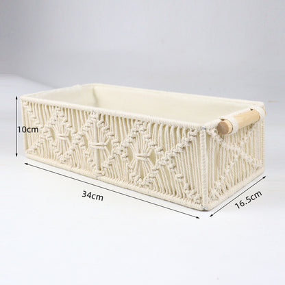 Storage basket with macrame pattern Acalora