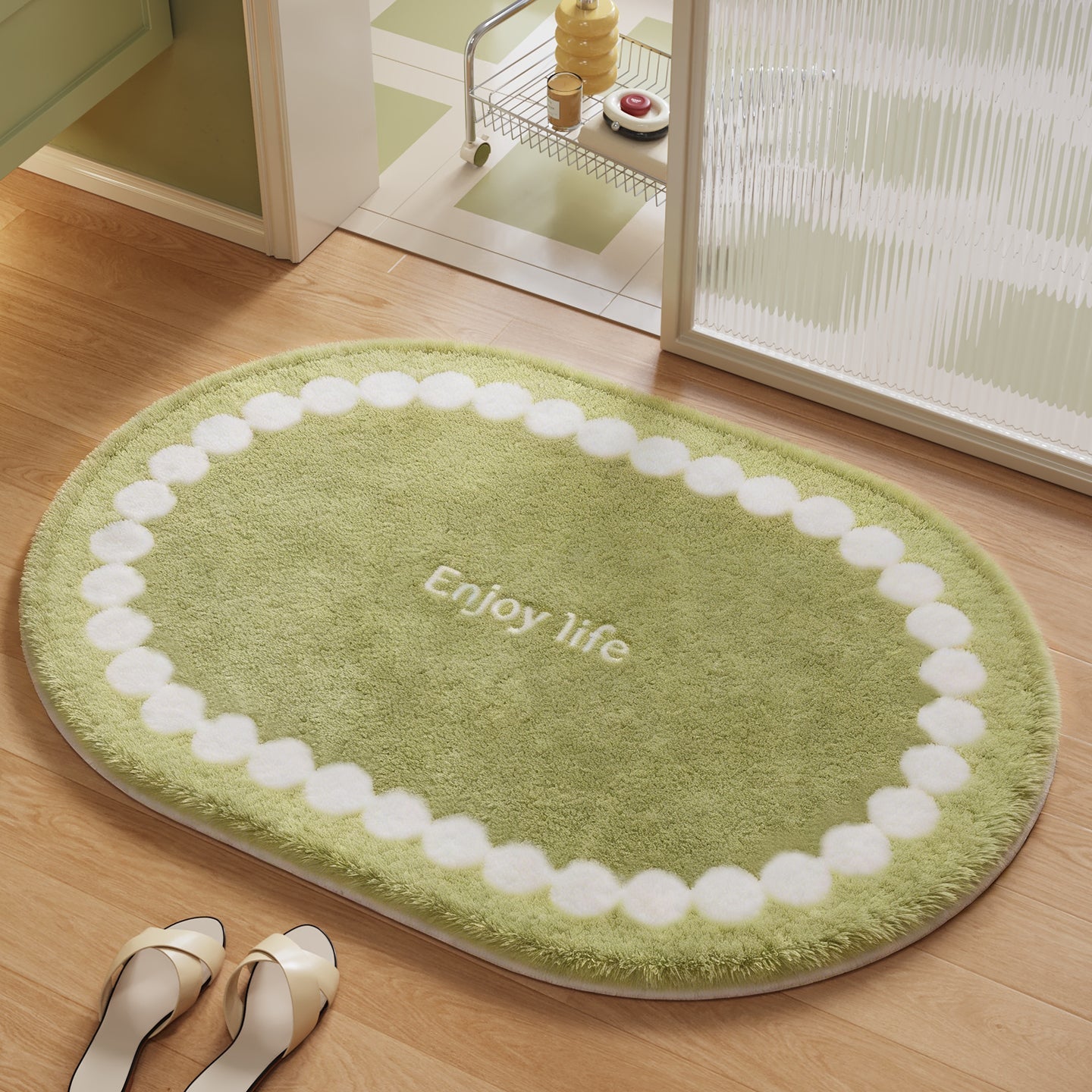 Soft Plush Round Bathroom Rug