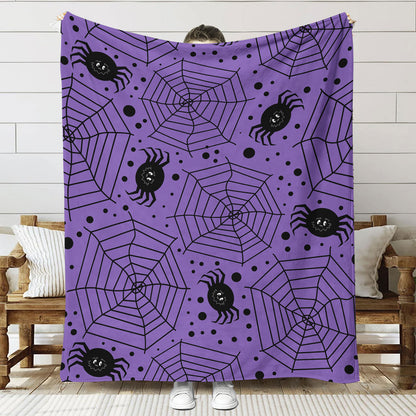 Fun-Themed Halloween Plush Throw Blanket