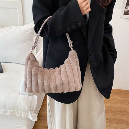 Luxurious Faux Fur Hobo Bag Acalora