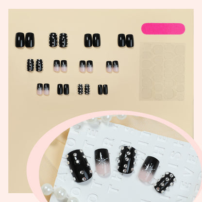 Decorative Press-On Nail Set with Gem Accents Acalora