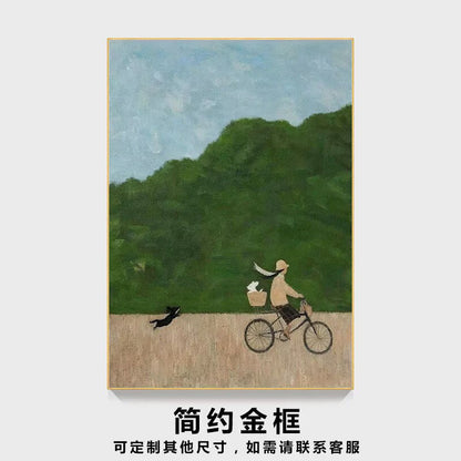 Artistic Bicycle Scene Wall Art
