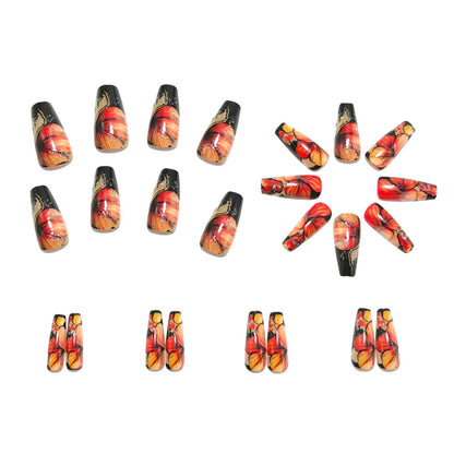 Artificial nails with floral designs and glitter accents Acalora