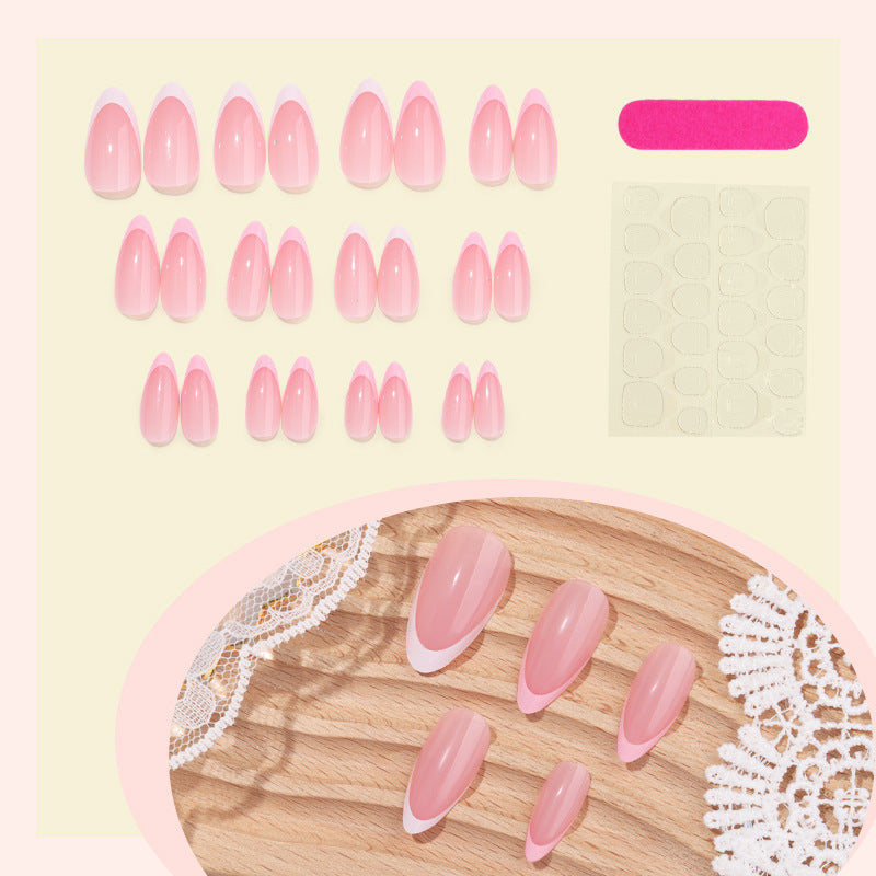 Premium Press-On Nail Set with Elegant French Tip Design Acalora