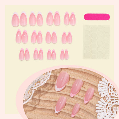 Premium Press-On Nail Set with Elegant French Tip Design Acalora