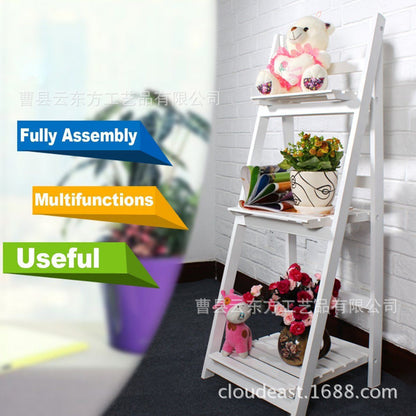 Multi-Tiered Wooden Ladder Shelf Acalora