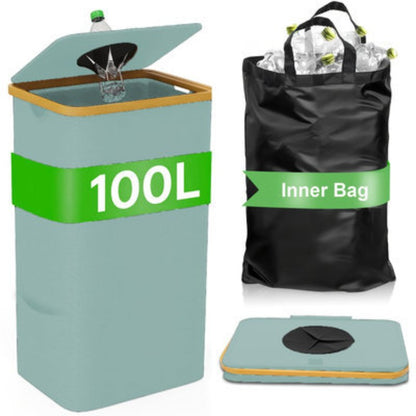 Multifunctional laundry storage box with bamboo lid Acalora