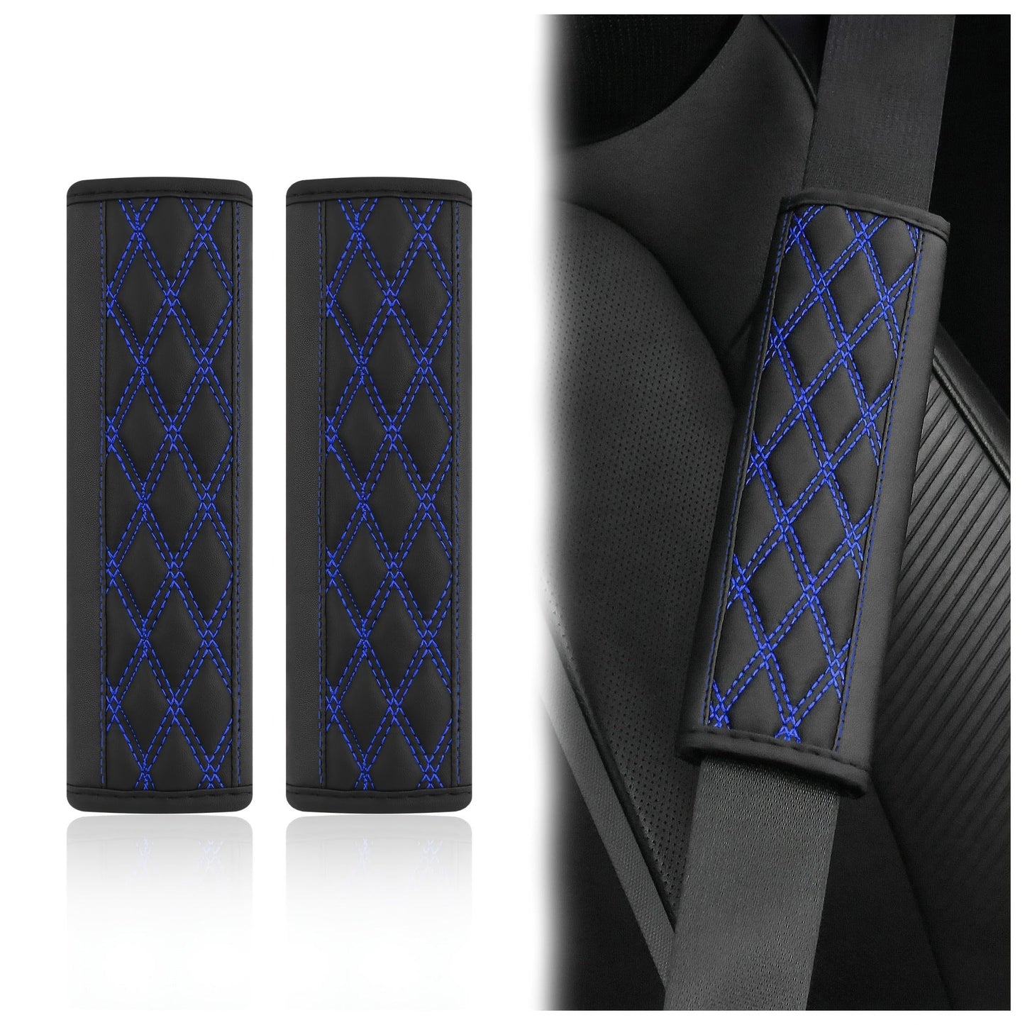 Quilted PU Leather Seat Belt Shoulder Pads Bowlift