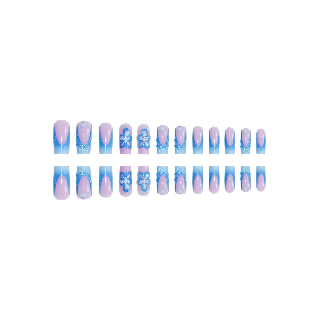 Artistic Floral Acrylic Press-On Nails Acalora