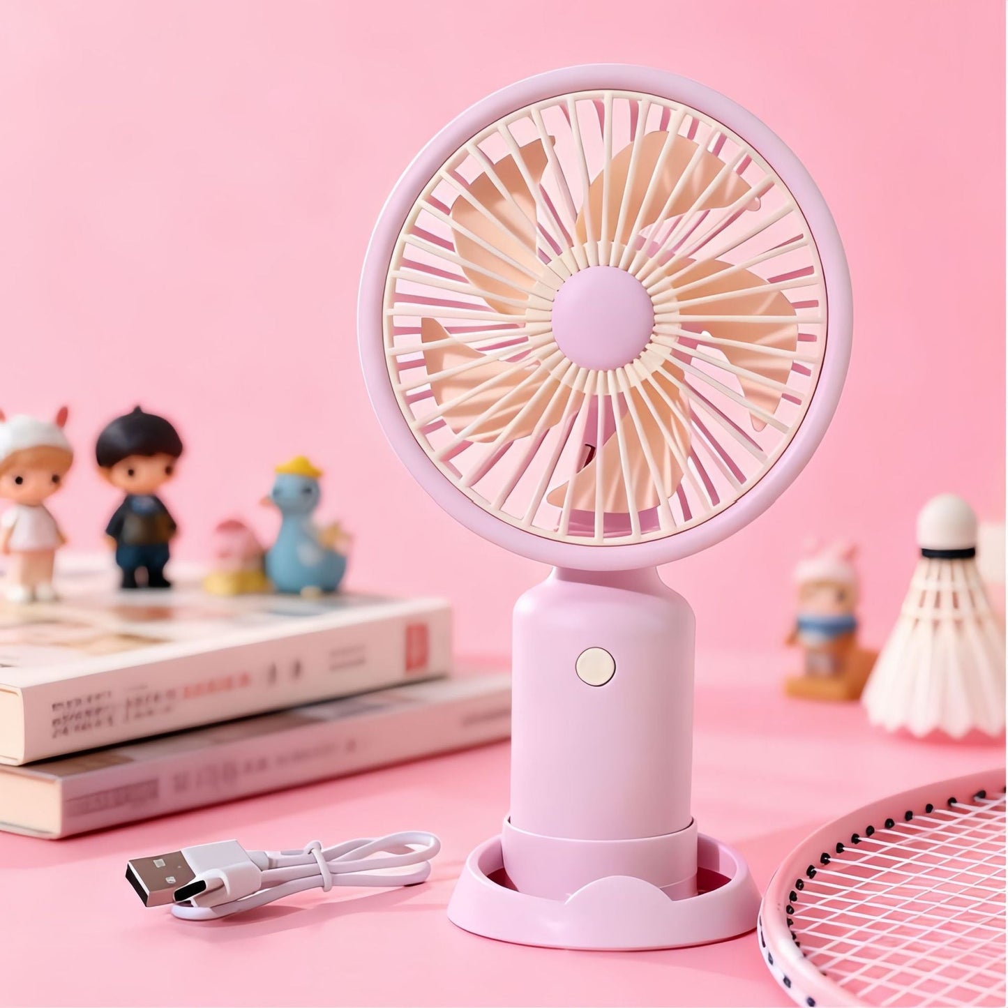 Women's portable USB mini fan with adjustable speed control Bowlift