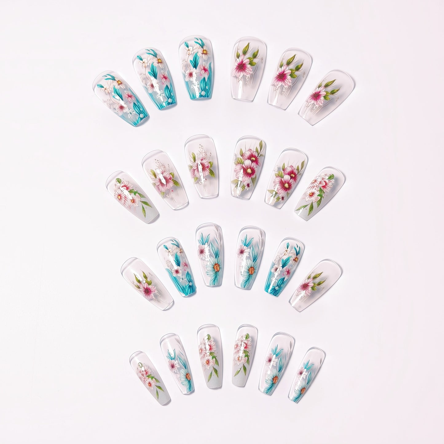 Floral Gel Nail Art Design Acalora