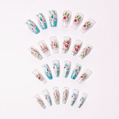 Floral Gel Nail Art Design Acalora