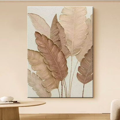 Textured Botanical Relief Canvas Art