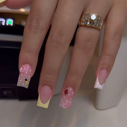 Artistic Floral Press-On Nail Set Acalora