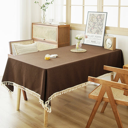 Elegant Fringed Tablecloth