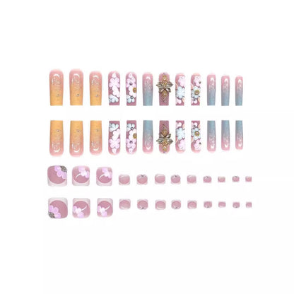Floral 3D Press-On Nail Art Set Acalora
