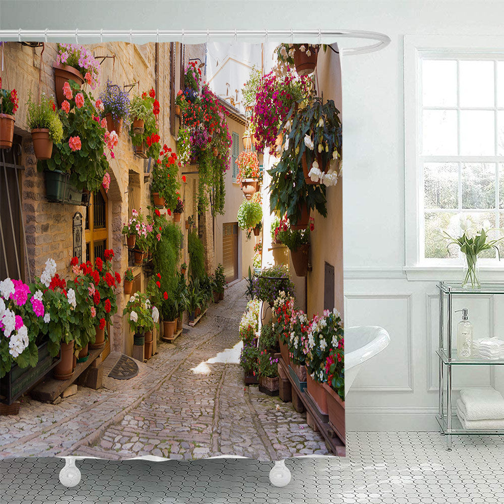 Floral Lane-Inspired Shower Curtain