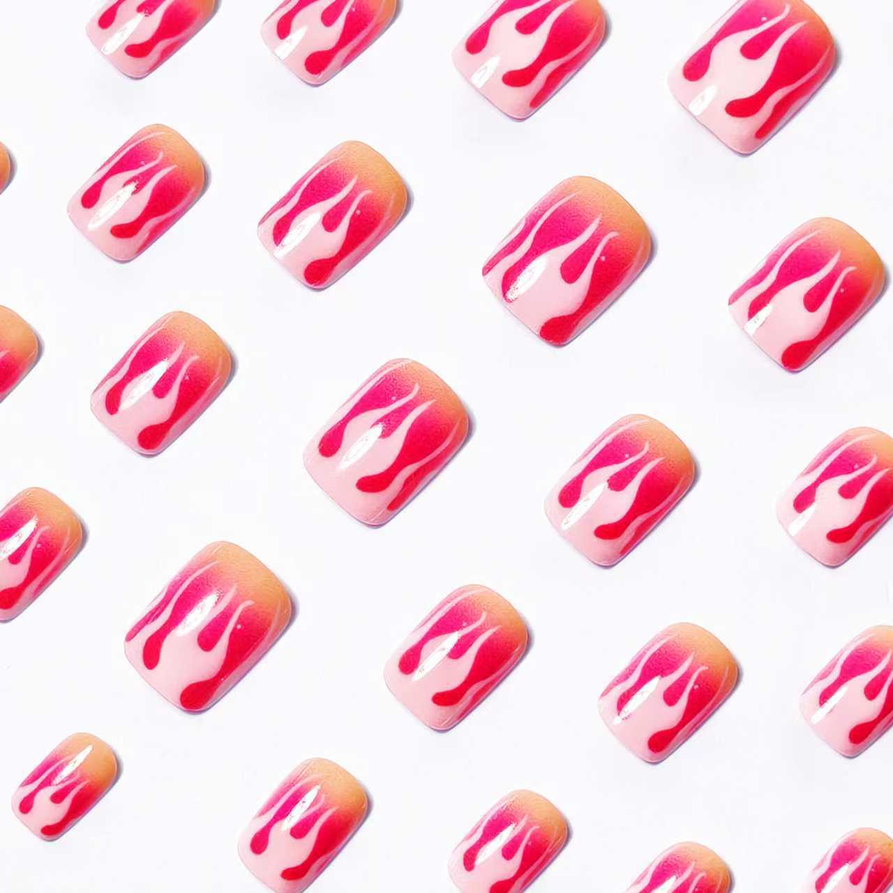 Artistic Flame Drip Nail Art Acalora