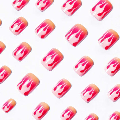 Artistic Flame Drip Nail Art Acalora