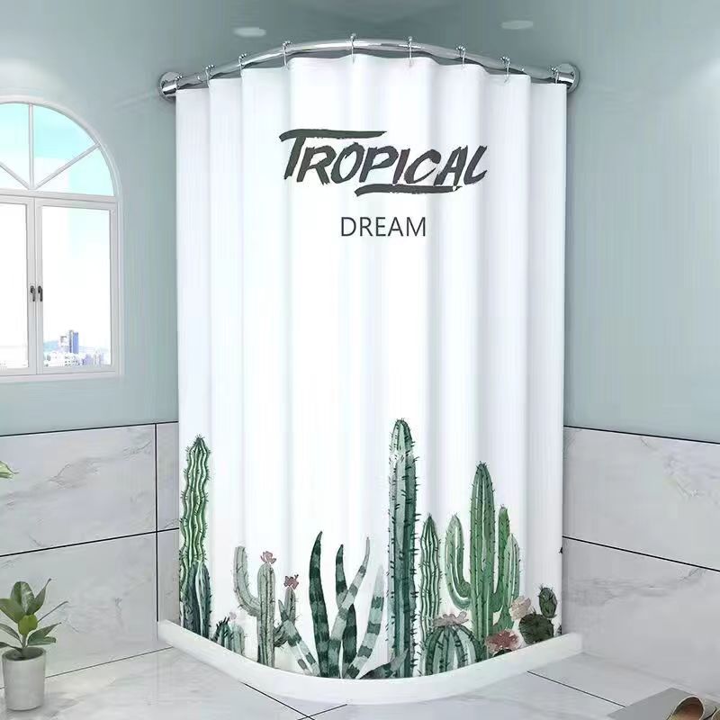 Tropical Cactus-Themed Shower Curtain